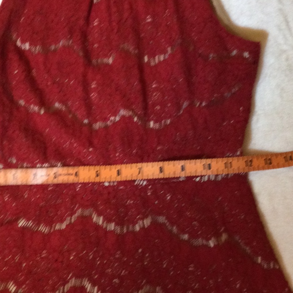Love Fire Red Lace Sleeveless Midi Dress Perfect Valentine's Day Wonen's XS - Picture 6 of 12